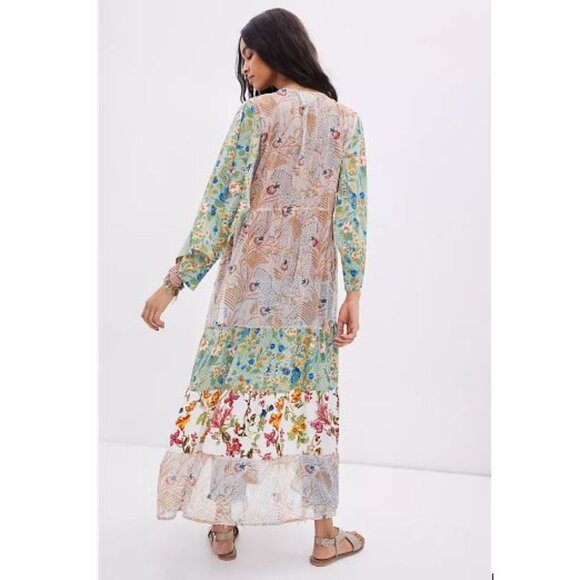 Dani Floral Kimono/Robe in Turquoise from Anthropologie - One Size - NWT - Picture 2 of 9